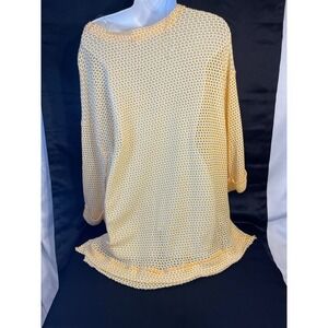 UMGEE USA Yellow Pullover Waffle Knit NWT Women's Size Large